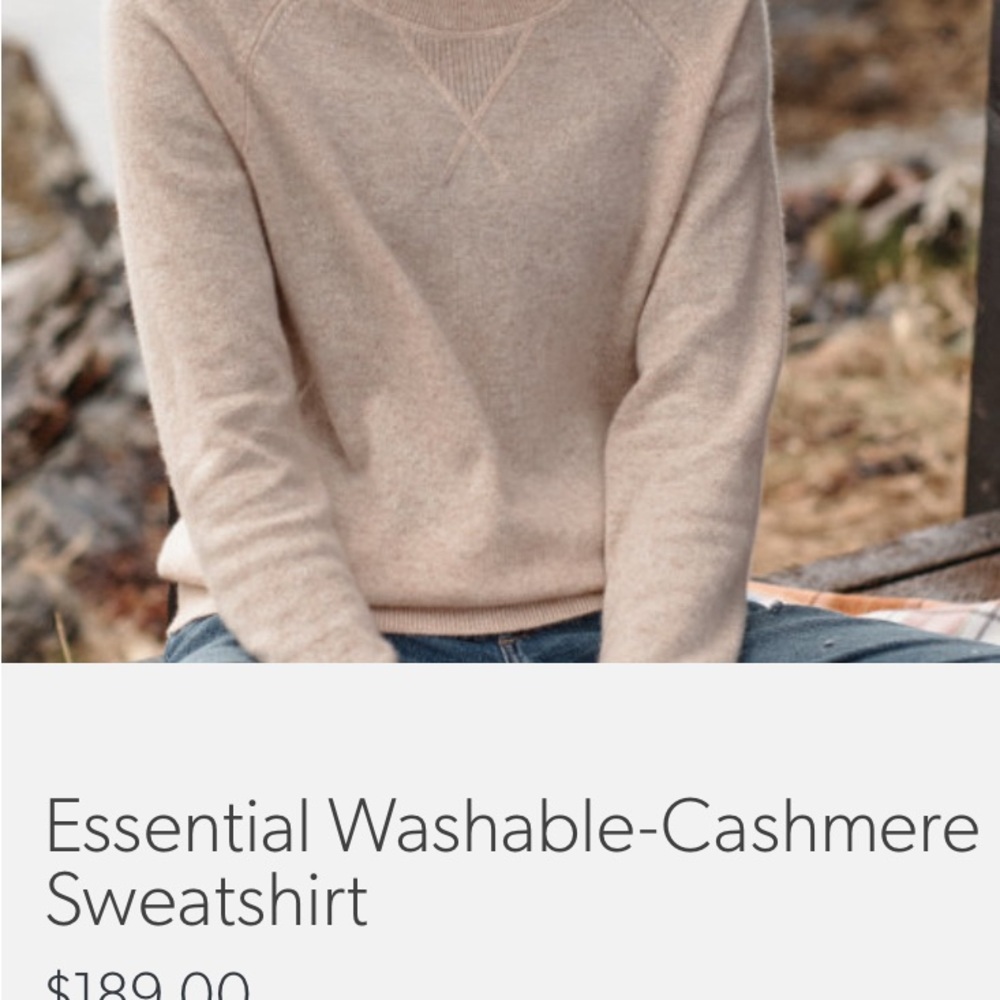 Garnet Hill Cashmere Washable Sweater - Cream
